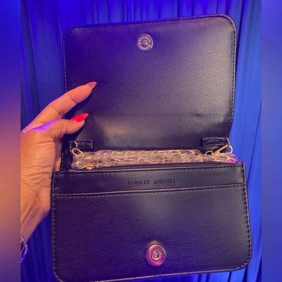 BADGLEY MISCHKA Black Sequence Purse w/Detachable Crossbody/Shoulder Strap, NWT - Picture 8 of 14